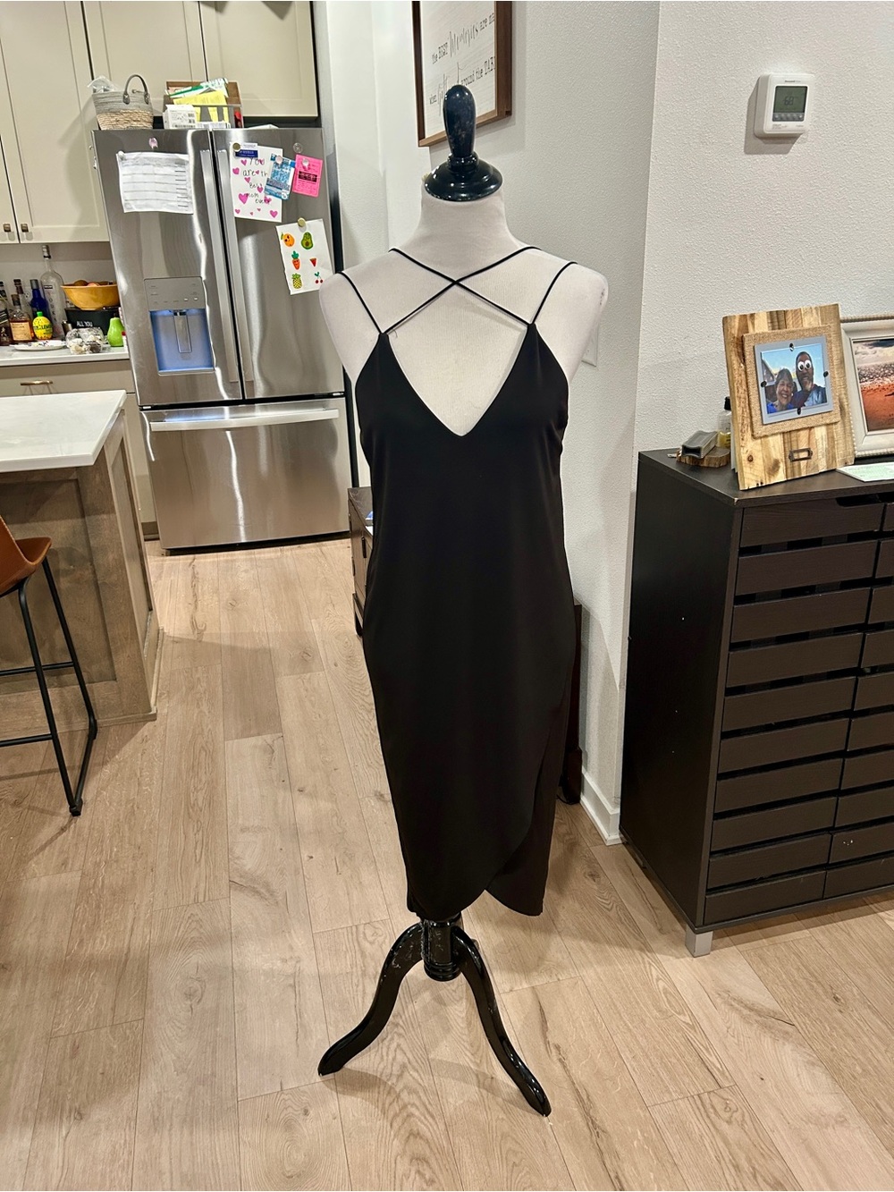 Forever21 Strappy V-Neck Black Slip Dress